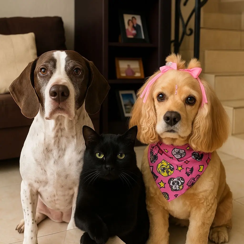 Veterinaria atendiendo una mascota en casa